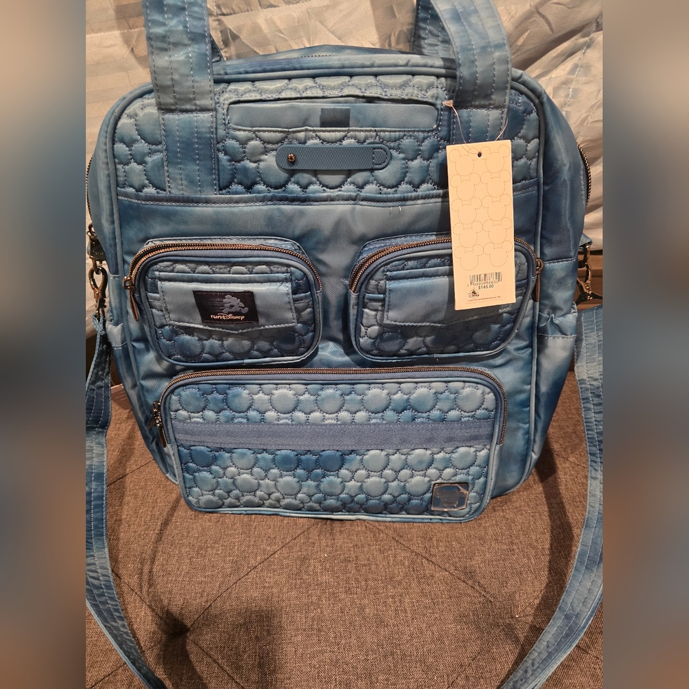 Run Disney Lug Puddle Jumper LE Travel Bag RunDisney Blue Quilt Mickey Marathon